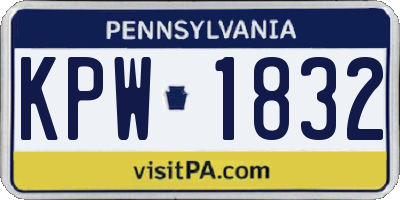 PA license plate KPW1832