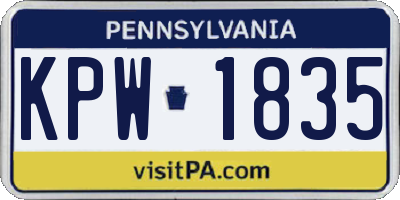 PA license plate KPW1835