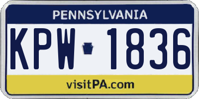 PA license plate KPW1836