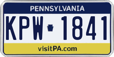 PA license plate KPW1841