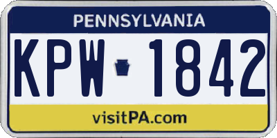 PA license plate KPW1842