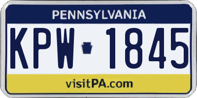 PA license plate KPW1845