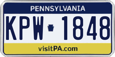 PA license plate KPW1848