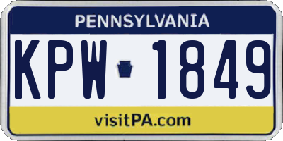 PA license plate KPW1849