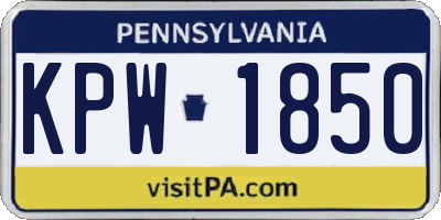 PA license plate KPW1850