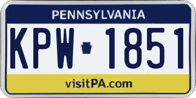 PA license plate KPW1851
