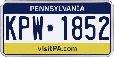 PA license plate KPW1852