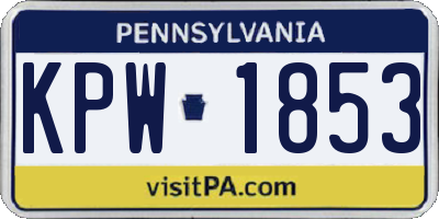 PA license plate KPW1853