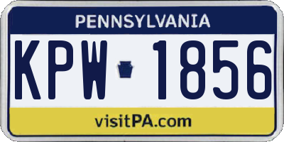 PA license plate KPW1856