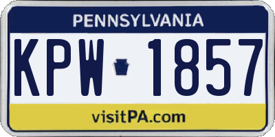PA license plate KPW1857