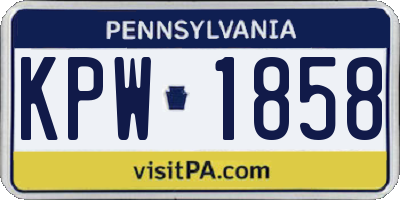 PA license plate KPW1858