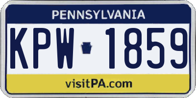 PA license plate KPW1859