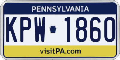 PA license plate KPW1860