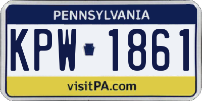 PA license plate KPW1861