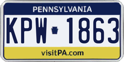 PA license plate KPW1863