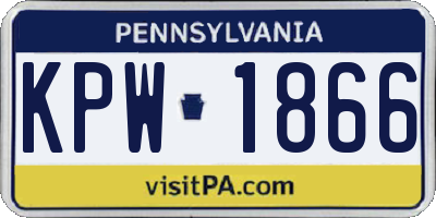 PA license plate KPW1866
