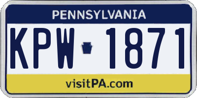 PA license plate KPW1871