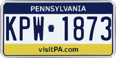 PA license plate KPW1873