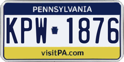 PA license plate KPW1876