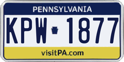 PA license plate KPW1877