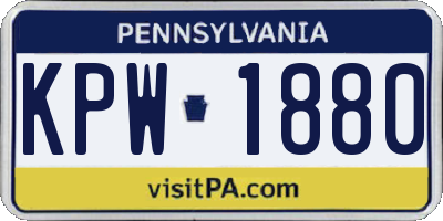 PA license plate KPW1880