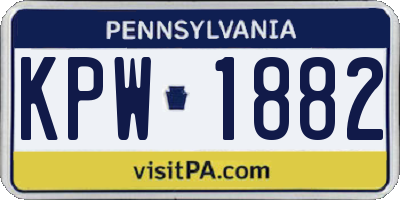 PA license plate KPW1882
