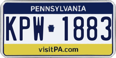 PA license plate KPW1883