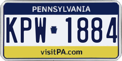 PA license plate KPW1884