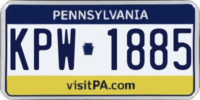 PA license plate KPW1885