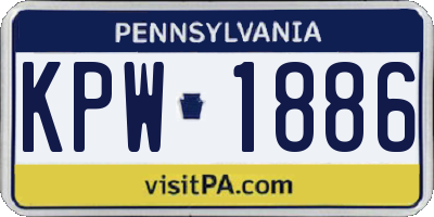 PA license plate KPW1886