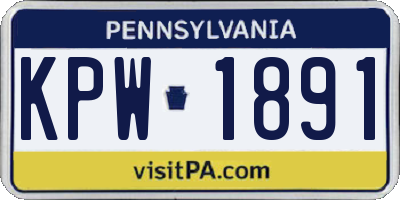PA license plate KPW1891