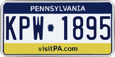 PA license plate KPW1895