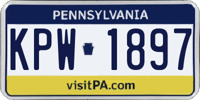 PA license plate KPW1897
