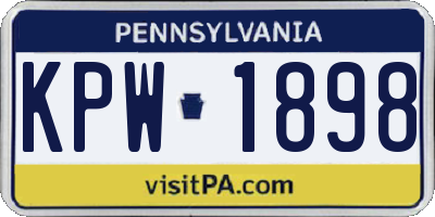 PA license plate KPW1898