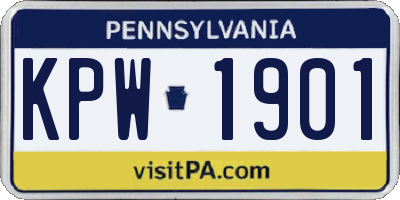 PA license plate KPW1901
