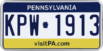 PA license plate KPW1913