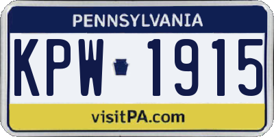 PA license plate KPW1915