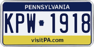 PA license plate KPW1918