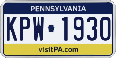 PA license plate KPW1930