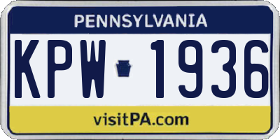 PA license plate KPW1936