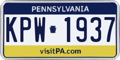 PA license plate KPW1937