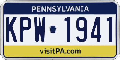 PA license plate KPW1941