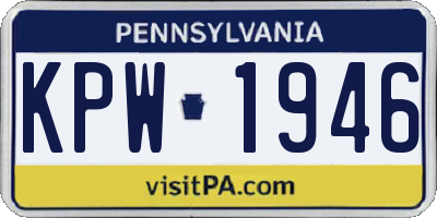 PA license plate KPW1946