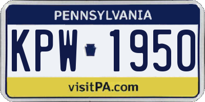 PA license plate KPW1950