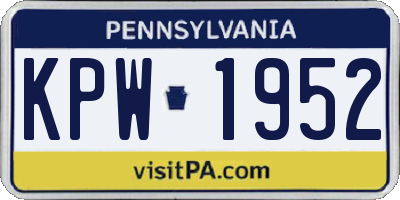 PA license plate KPW1952