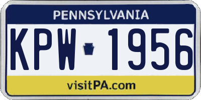 PA license plate KPW1956