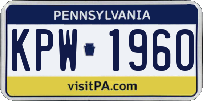 PA license plate KPW1960