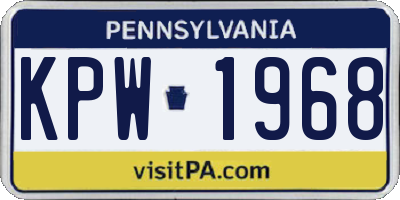 PA license plate KPW1968