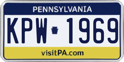 PA license plate KPW1969