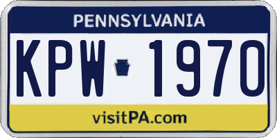 PA license plate KPW1970